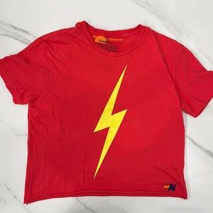 Aviator Nation Cropped Bolt Tee in Medium